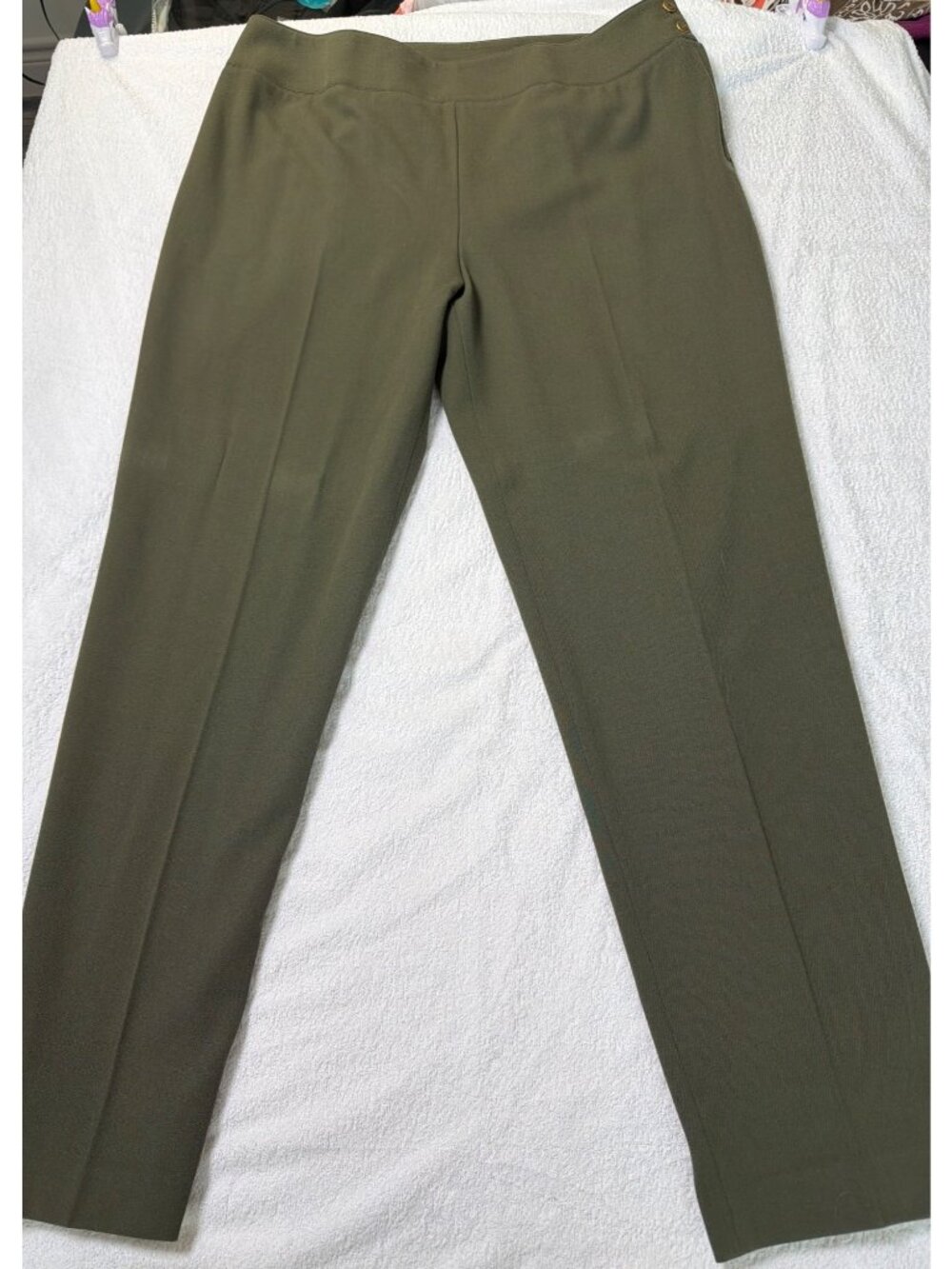 Lauren Ralph Lauren Womens Wool Blend Pants Size 16, Olive - Picture 3 of 10